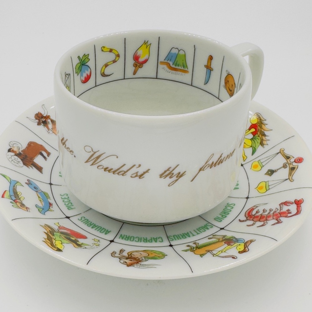 Zodiac Themed Cup and Saucer Set Fortune Tea Reading Japan - Picture 3 of 5
